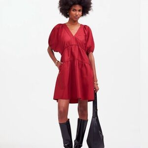 New Madewell Puff Sleeve Mini Dress